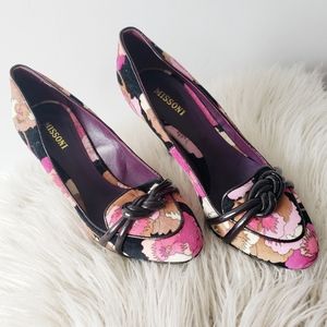 Missoni Velvet Pumps with Leather Trim